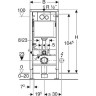 Инсталляция GEBERIT DUOFIX BASIC для подвесного унитаза с клавишей смыва хром 458.134.DC.2