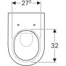 Комплект инсталляция GEBERIT DUOFIX SIGMA 500.301.KJ.A с подвесным унитазом ACANTO с сиденьем микролифт и клавишей