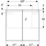 Комплект мебели GEBERIT SMYLE 529.353.JR.7 75 см пекан