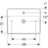 Раковина накладная GEBERIT VARIFORM 45x60 см 500.781.01.2 без отверстия перелива