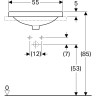 Раковина встраиваемая GEBERIT VARIFORM 40x55 см 500.739.01.2 без отверстия перелива