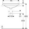Раковина встраиваемая GEBERIT VARIFORM 40x55 см 500.717.01.2 с отверстием перелива