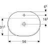 Раковина встраиваемая GEBERIT VARIFORM 45x60 см 500.735.01.2 без отверстия перелива