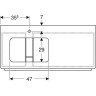 Шкафчик с раковиной GEBERIT MYDAY 1150x200x520 мм 824260000+245460600