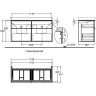 Тумба для комплекта GEBERIT KERAMAG ICON 841521000 119см темно-серый матовый