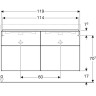 Тумба для комплекта GEBERIT KERAMAG ICON 841521000 119см темно-серый матовый