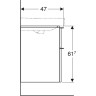 Тумба для комплекта GEBERIT SMYLE SQUARE 500.352.00.1 60 см белый