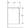 Тумба с раковиной GEBERIT SMYLE SQUARE 500.352.00.1-500.229.01.1 60 см белый 500.229.01.1+500.352.00.1