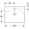 Тумба с раковиной GEBERIT SMYLE SQUARE 500.352.00.1-500.229.01.1 60 см белый 500.229.01.1+500.352.00.1