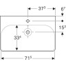 Тумба с раковиной GEBERIT SMYLE SQUARE 500.353.00.1-500.249.01.1 75 см белый 500.249.01.1+500.353.00.1